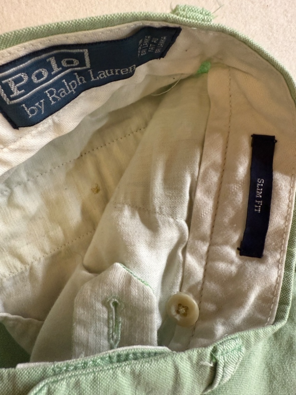 Polo Ralph Lauren Slim Fit Chino Pants Mint Green Men’s 31x30 Cotton - Picture 6 of 7